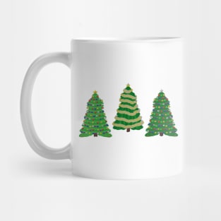 Festive Christmas Trees Trio (White Background) Mug